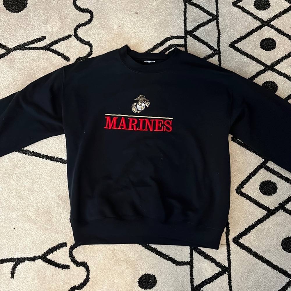 Embroidered Marines Navy Crewneck sweater